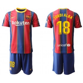 Tenue FC Barcelone Jordi Alba 18 Enfant Domicile 2020-2021 Maillot de Foot